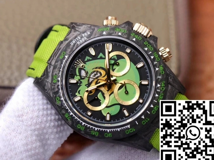 Dial Chronograph Dragon Fiber Rolex Exploded Cosmos Edition Carbon Green Daytona 0821